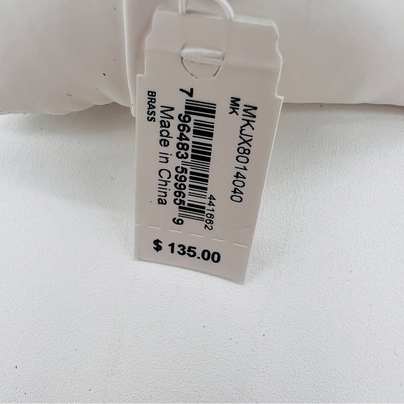 Michael Kors Silver Tone Link Bracelet With Pave Lock & Circular Logo Charm NWT - Picture 4 of 7